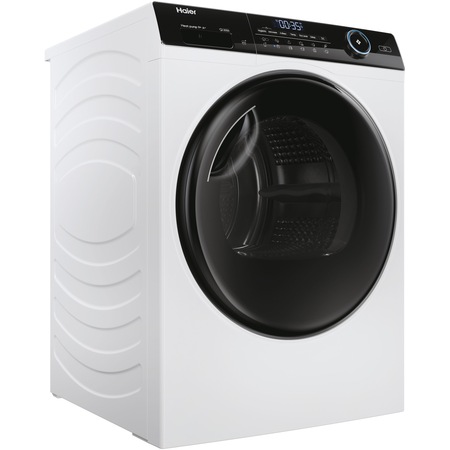 Uscator de rufe Haier HD90-A2959, Pompa de caldura, 9 kg, Clasa A++, 11 programe, Inverter motor, Wi-Fi, iRefresh, Dry Sensor, Pillow drum, iTime, Filtru triplu, Alb