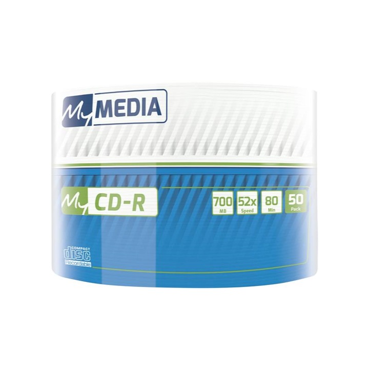 Set 50xDisc CD-R, Mymedia, 700MB, 52x, Termocontractabil