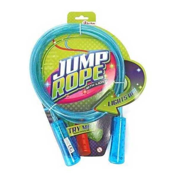 Coarda de sarit cu lumini 210 cm, Toi-Toys, Albastru