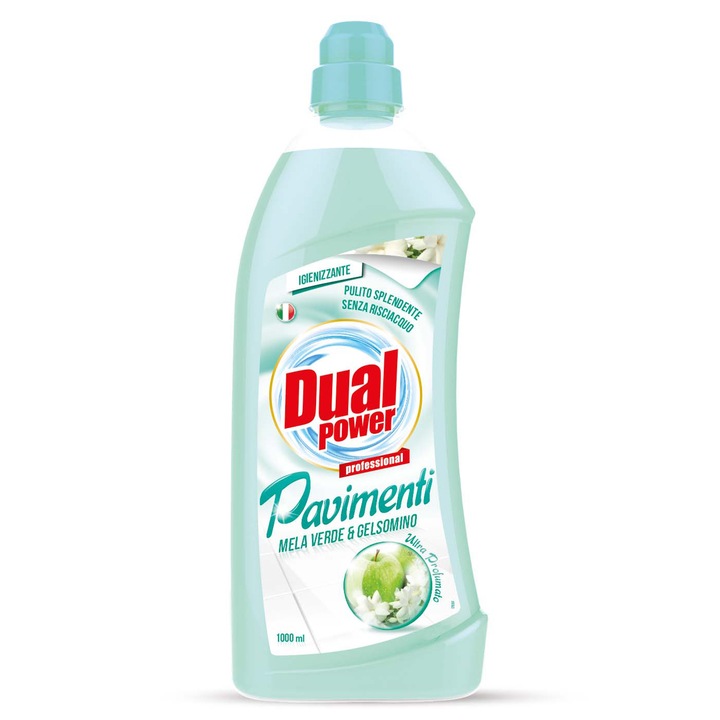 Detergent pentru pardoseli, mar verde si iasomie, Dual Power, 1 L