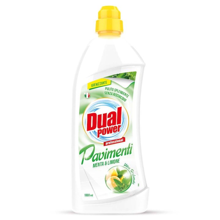 Detergent pentru pardoseli, lamaie si menta, Dual Power, 1 L