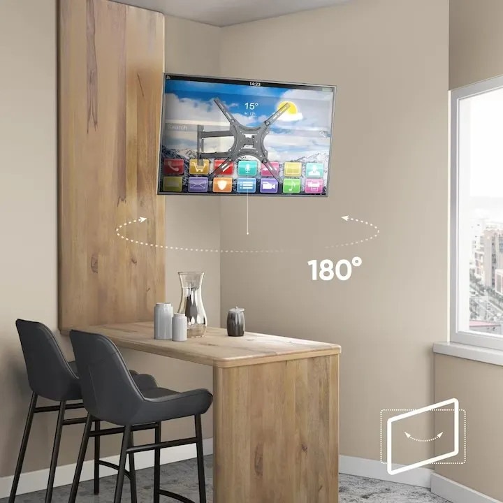 Suport tv ajustabil cu brat cu diagonala reglabil 14-55'', pentru tv LCD, LED plate sau curbate, 117