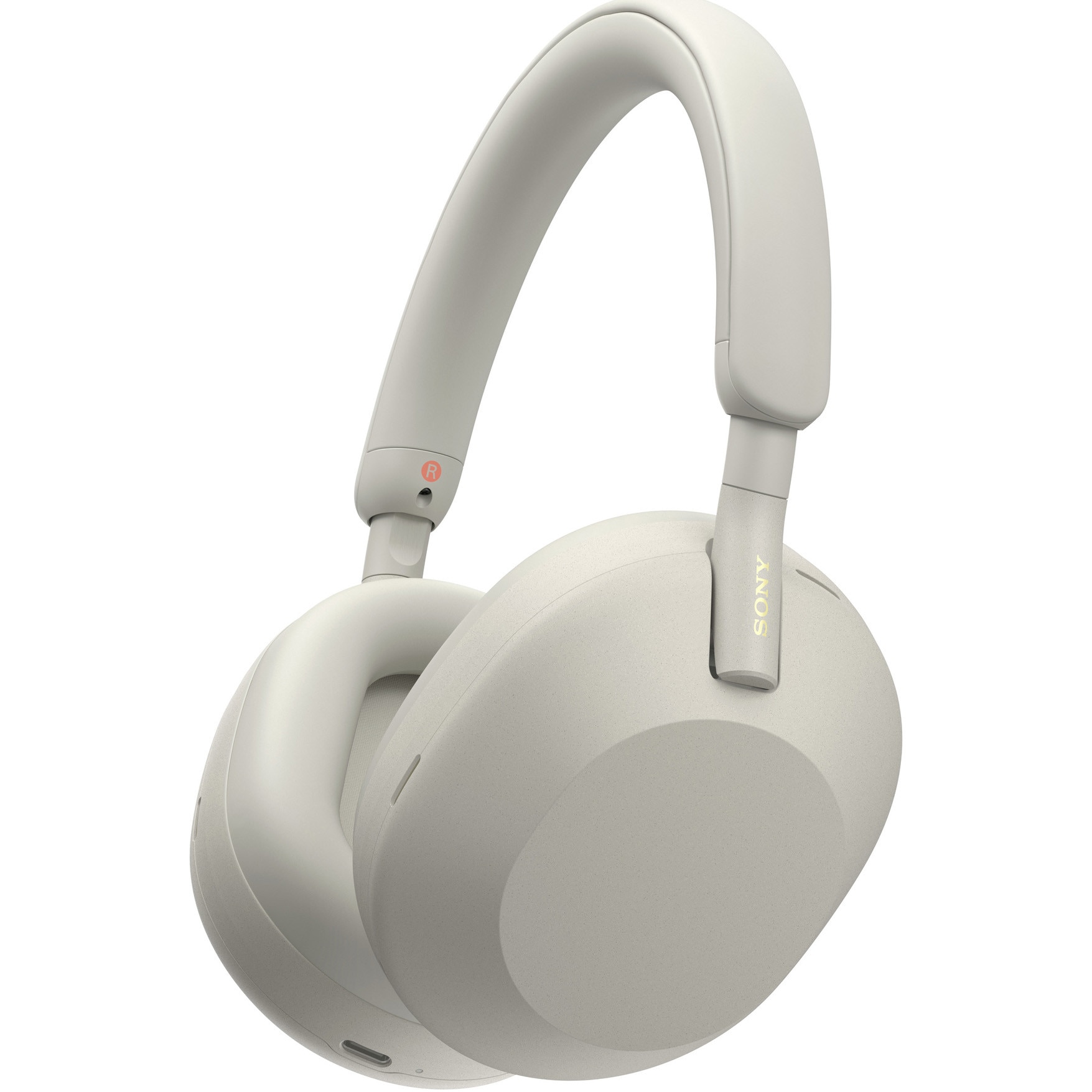Casti Over the Ear Sony WH-1000XM5S, Wireless, Bluetooth, Noise cancelling, Autonomie baterie 30 ore, Microfon, Alexa si Google Assistant, Argintiu