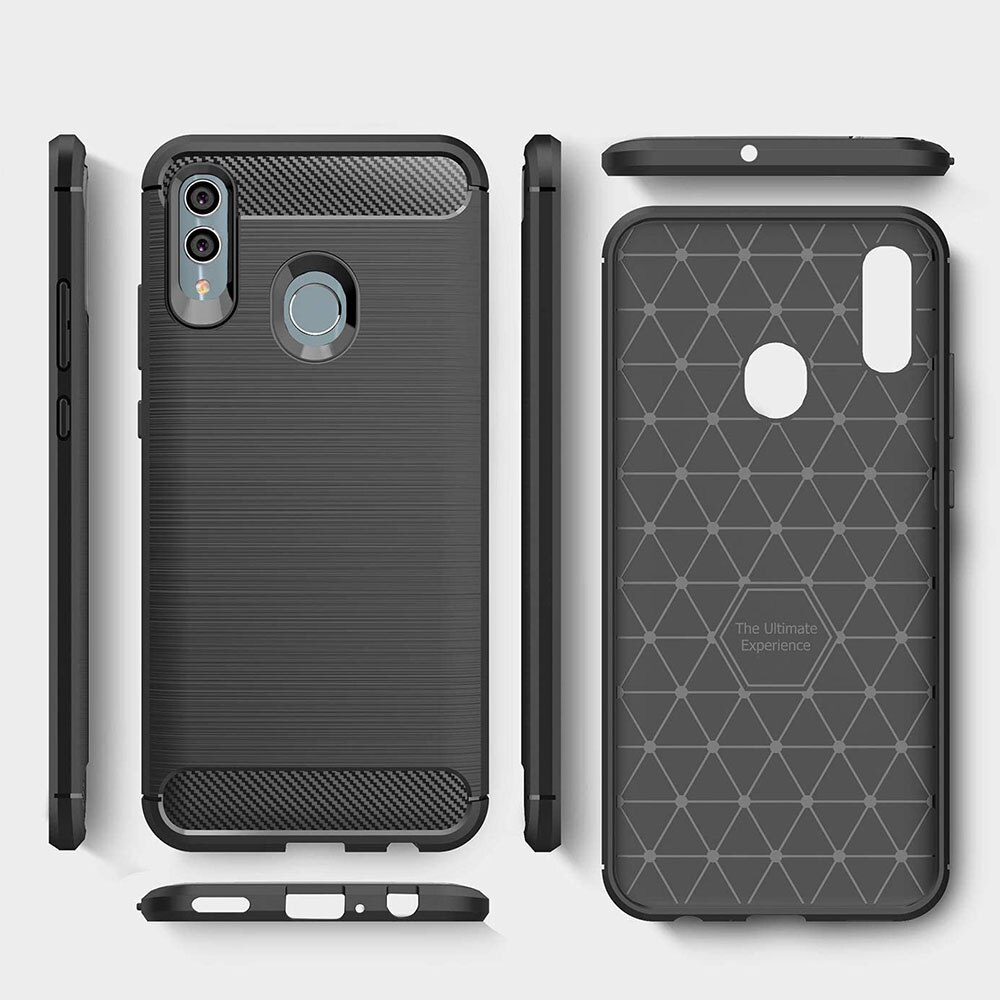 Husa protectie Mat-Tech compatibila cu Huawei P smart 2019 / Honor 10 Lite, Textura Carbon, Finisaj Mat, Anti-Shock, Anti-Fingerprint, Rezistenta la impact, Negru