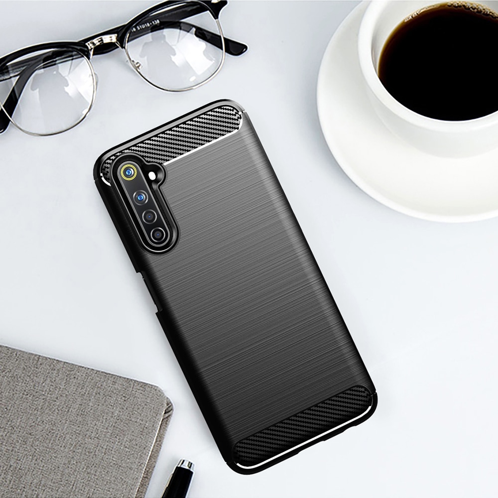 Husa pentru Realme 6 Pro, Techsuit Carbon Silicone, Black