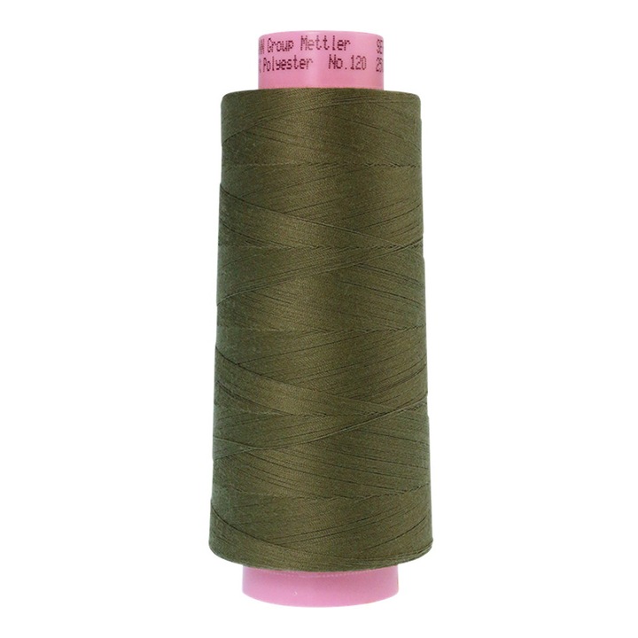 Ata de surfilat si cusut finete 120, con 2500 m, Mettler Seracor, culoare verde olive