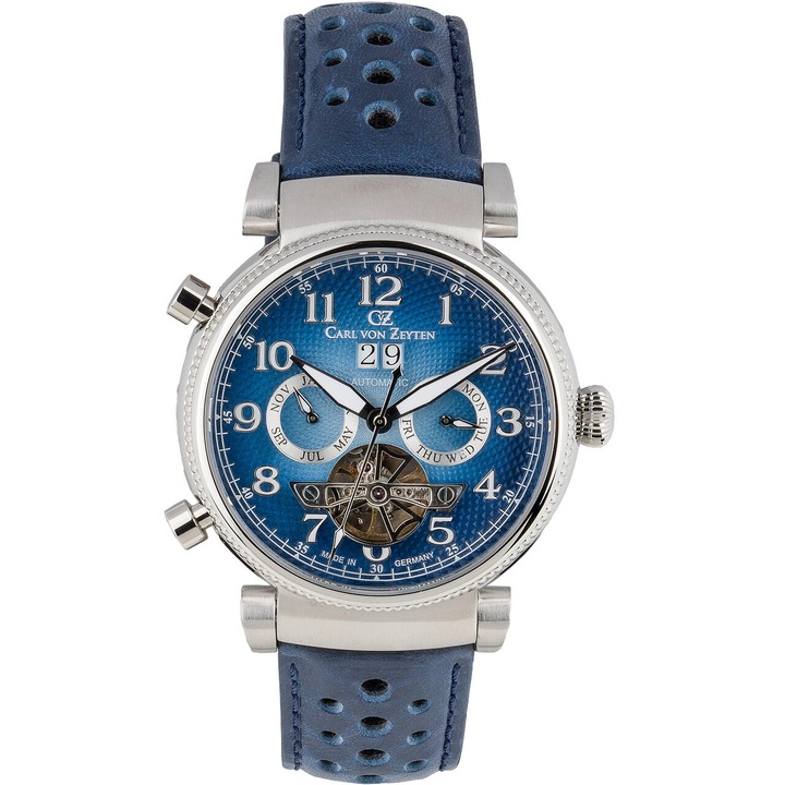 Мъжки часовник Carl Von Zeyten CVZ0075BLS, Автоматичен, 44мм, 3ATM