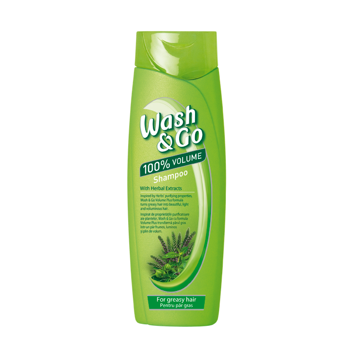 Sampon Wash&Go pentru par gras cu extract de ierburi, 400ml