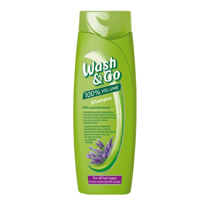 Wash&Go sampon minden hajtípusra, levendula kivonattal, 400 ml