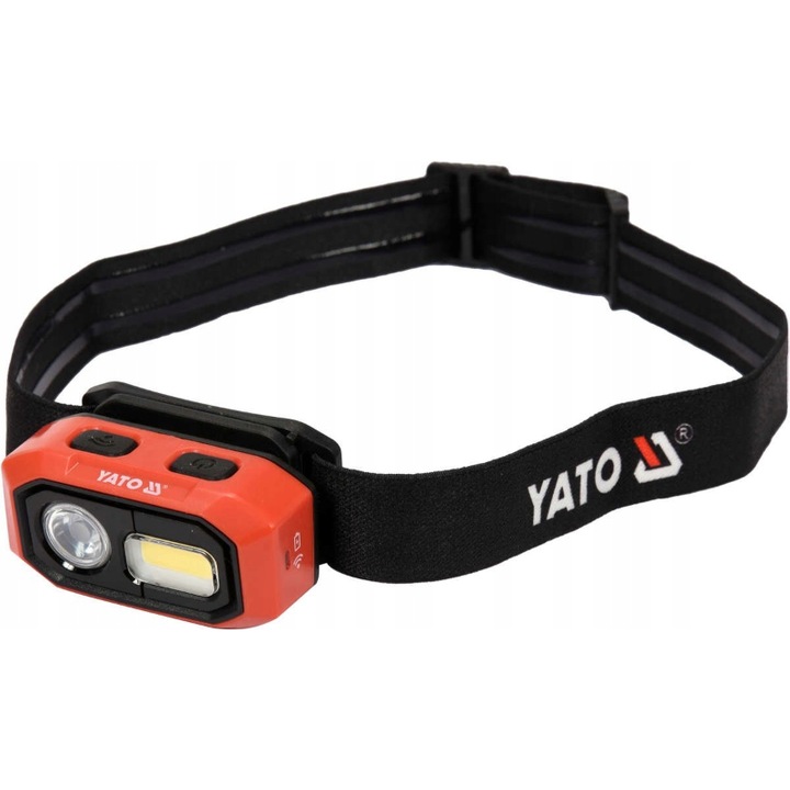Челник YATO YT-08592, Алуминий/ABS, LED, 480 lm, IP54, Черен/Оранжев