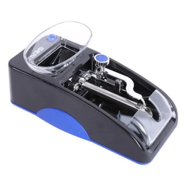 Aparat electric pentru injectat tutun RUBEXIM, profesional, desing ergonomic, carcasa metal, negru/albastru