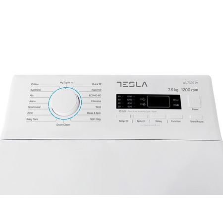 Masina de spalat rufe cu incarcare verticala Tesla WL71291M, 7.5kg, 1200 RPM, Clasa C, Alb