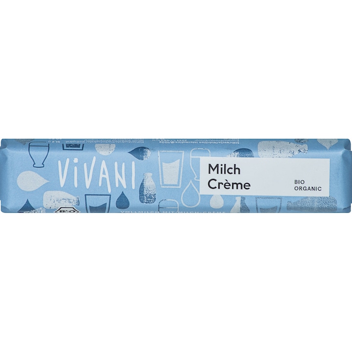 Baton de ciocolata cu crema de lapte bio, Vivani, 40 g