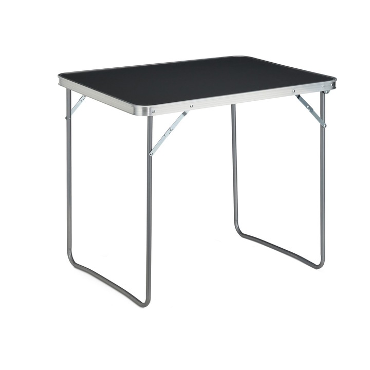 Masa camping, pliabila, structura din aluminiu, blat MDF, 70 x 80 x 60 cm, gri