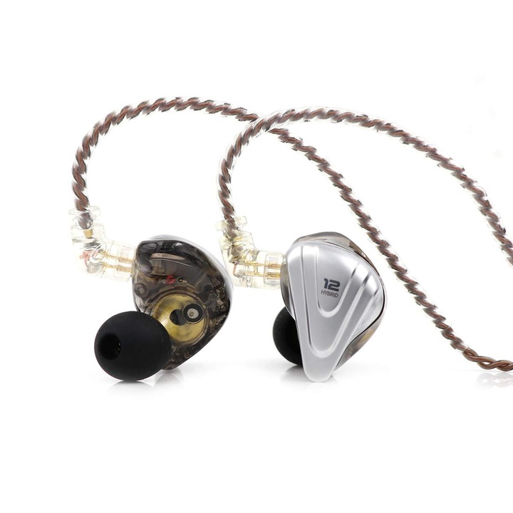 Casti in ear Linsoul Kz Zsx hifi hibride 5Ba+1Dd, negru
