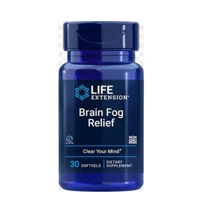 Supliment Alimentar, Life Extension, Brain Fog Relief, Restabileste concentrarea si atentia, Reduce oboseala mentala generala, Sustine performanta cognitiva 30 capsule