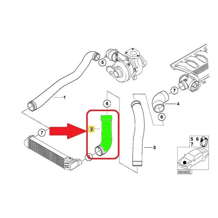 Furtun aer intercooler, Turborury, Bmw 3 E46 318 320 11617799394 eMAG.ro