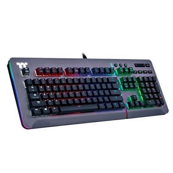 Tastatura gaming mecanica Thermaltake Premium Level 20, Cherry MX Speed Silver switch, RGB, gri