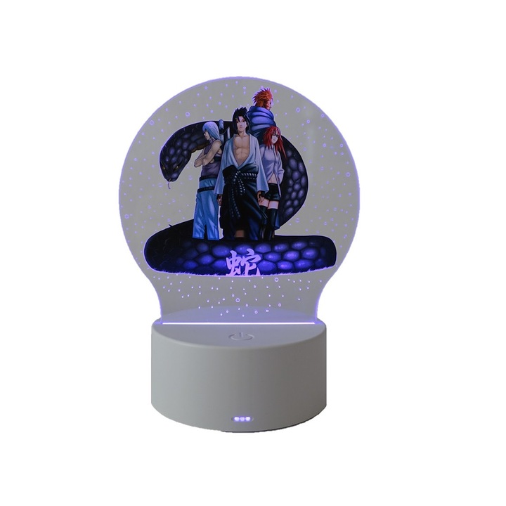 OEM LED éjszakai fény, Naruto, Taka Sasuke modell, 7 szín, környező fény, USB táp vagy 3 AA elem