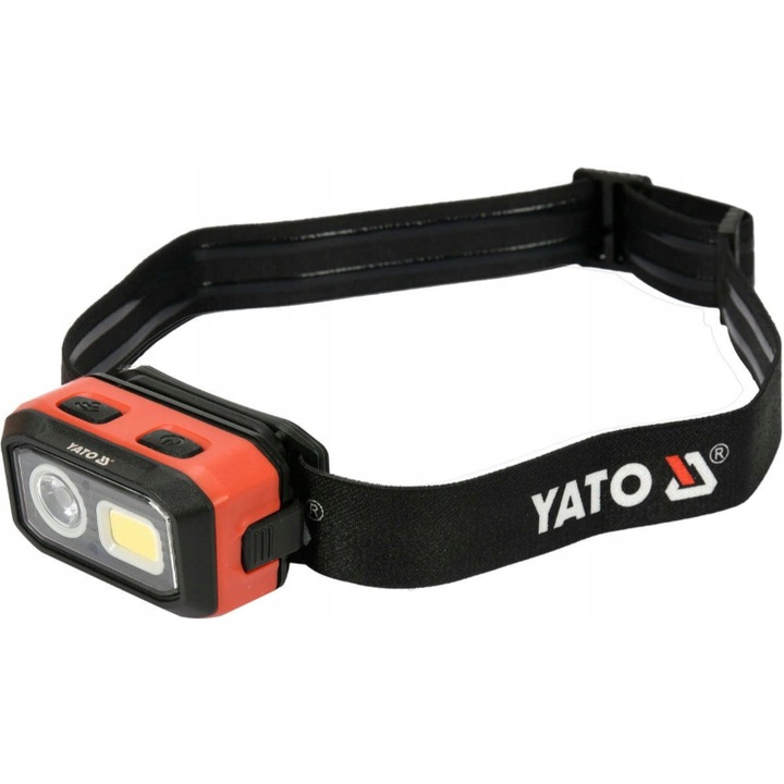 Челник Yato YT-08593, Алуминий/ABS, LED, 500 lm, IP54, 68 x 39 x 40 mm, Черен/Оранжев