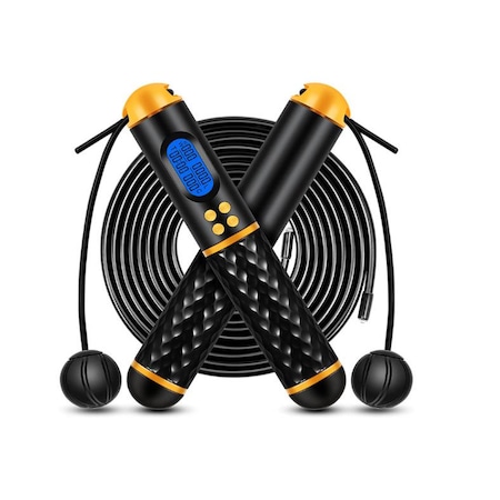 Coarda de sarit Onemango, Cauciuc, Functie wireless/calorii/temporizator/greutate, Negru