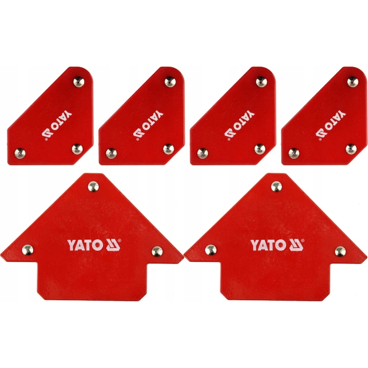 Set 6 x dispozitive pentru fixare sudura YATO YT-08678, Otel, Magnetic, Rosu