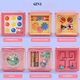 Jucarie interactiva si educativa tip cub, 6in1, multifunctional, diferite jocuri, activitati, figuri geometrice, angrenaje rotative, forme de sortat, din plastic, roz, buz