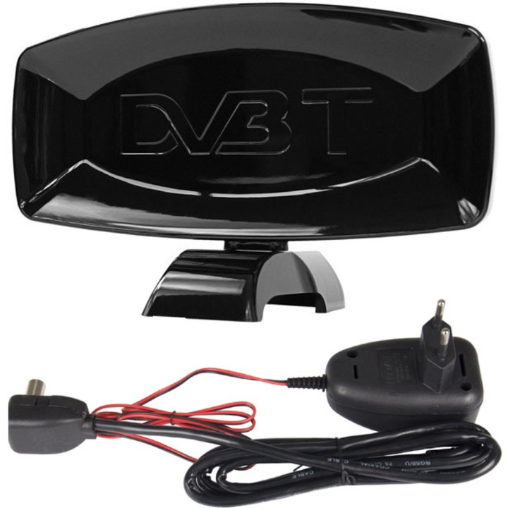 Antena TV DVB-T, 1.5m, 42 A dB, Negru