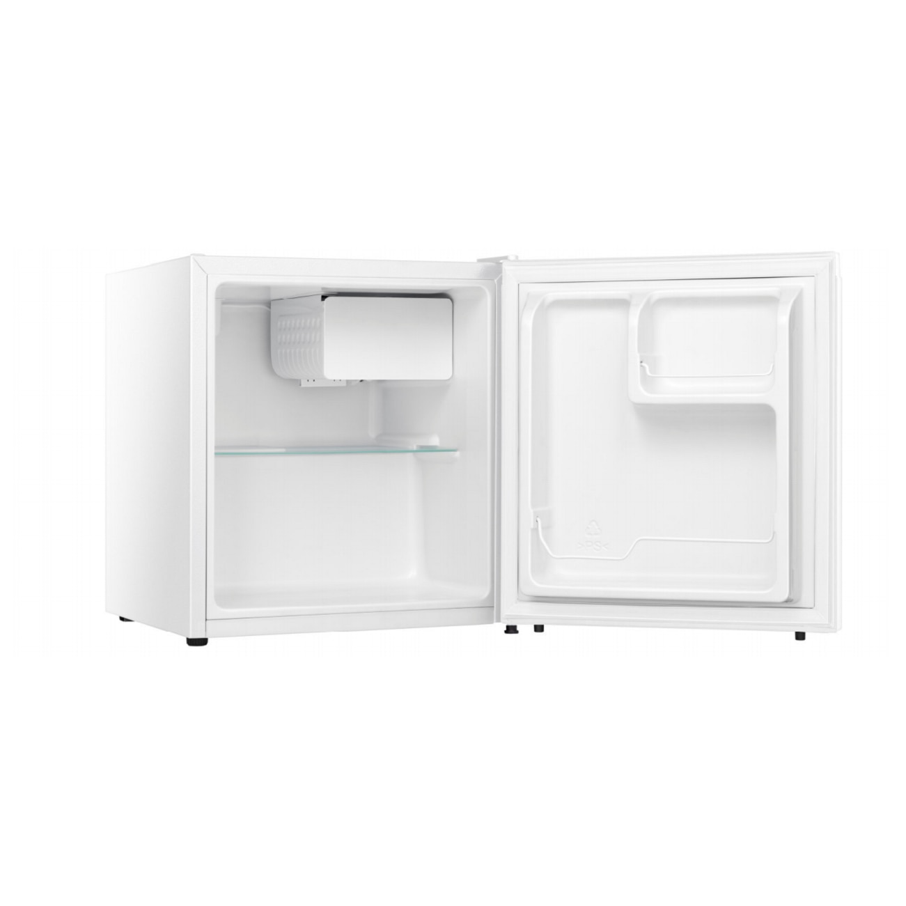 Mini frigider Bomann, KB 7245, 45 litri, H 50 cm, ideal pentru HoReCa, usa reversibila, silentios, control temperatura 0°C - 8°C, consum redus, compact, 2 compartimente usa, tava cuburi gheata, argintiu