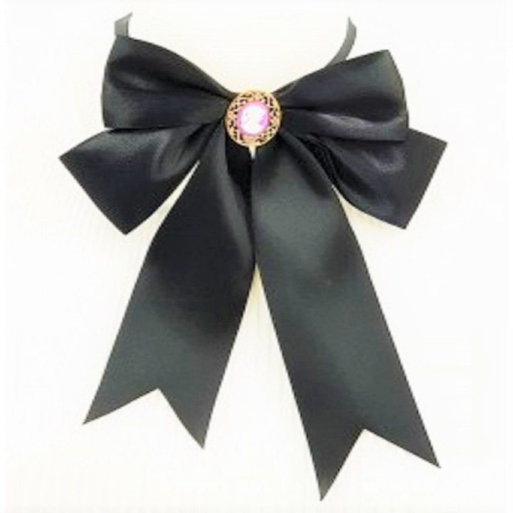 Funda Fleurs de Papillons, bleumarin, saten, negru