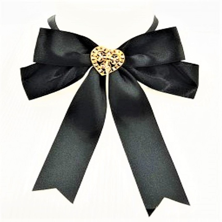 Funda Fleurs de Papillons, negru, banda satinata