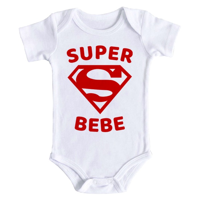 Body bebe personalizat - Super Bebe, alb, 100% bumbac, 12-18 luni
