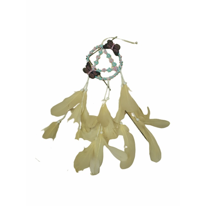 Капан за сънища, Пеперуди, 42 см., Жълт/Син