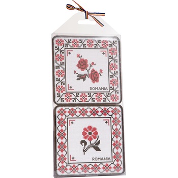 Suporturi de pahare - Romania Motive traditionale cusaturi Suporturi de pahare - Romania Motive traditionale cusaturi