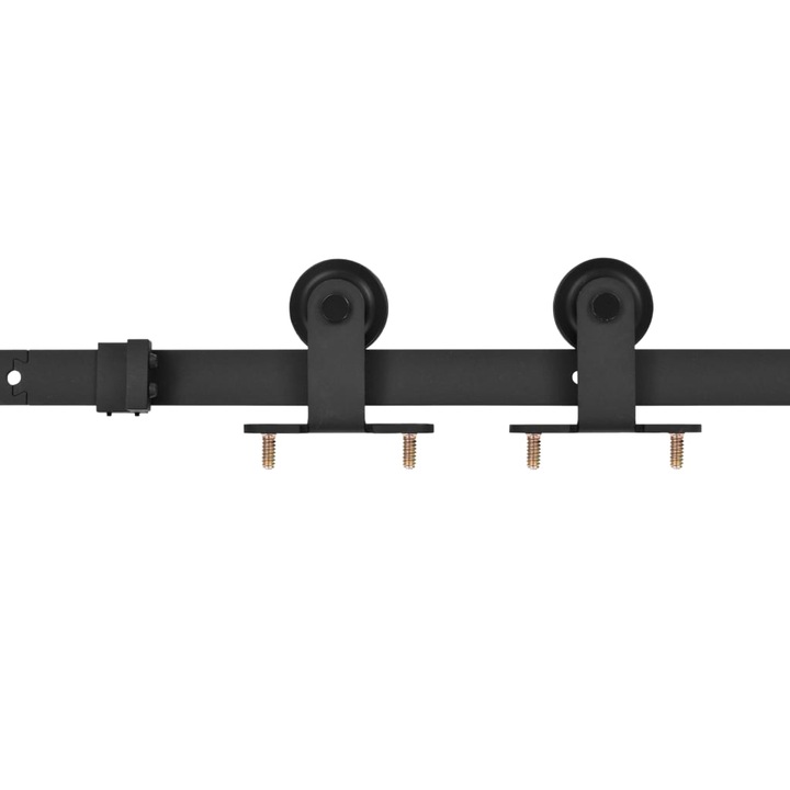 Set feronerie pentru usi glisante SKIEN vidaXL, negru, 183 cm, otel, 5.49 kg