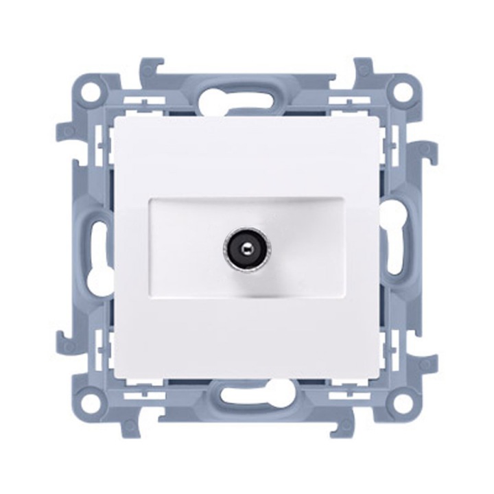 Priza de antena terminala simpla modulara Pentru instalatii individuale albe Simon