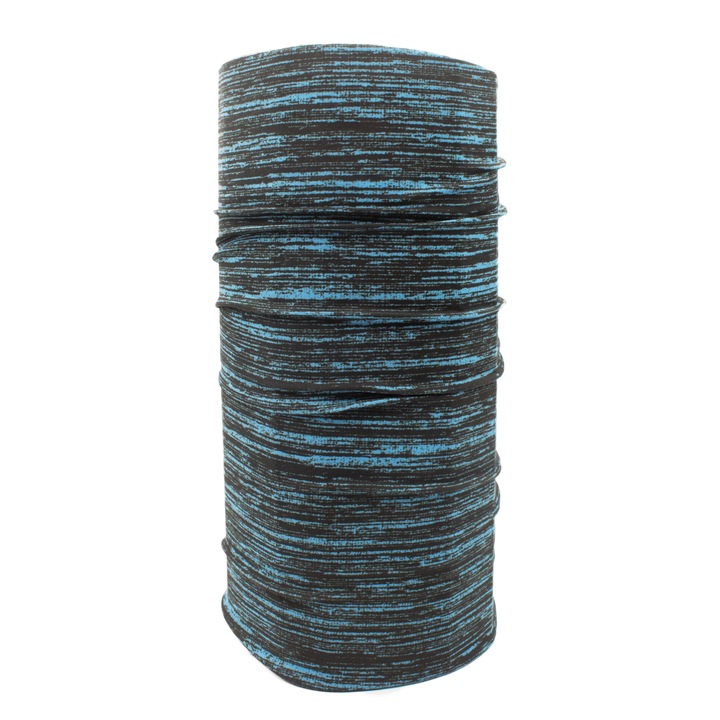 Bandana multifunctionala 20, poliester, 50x25cm, universala, material elastic, tip burlan, albastru, dungi