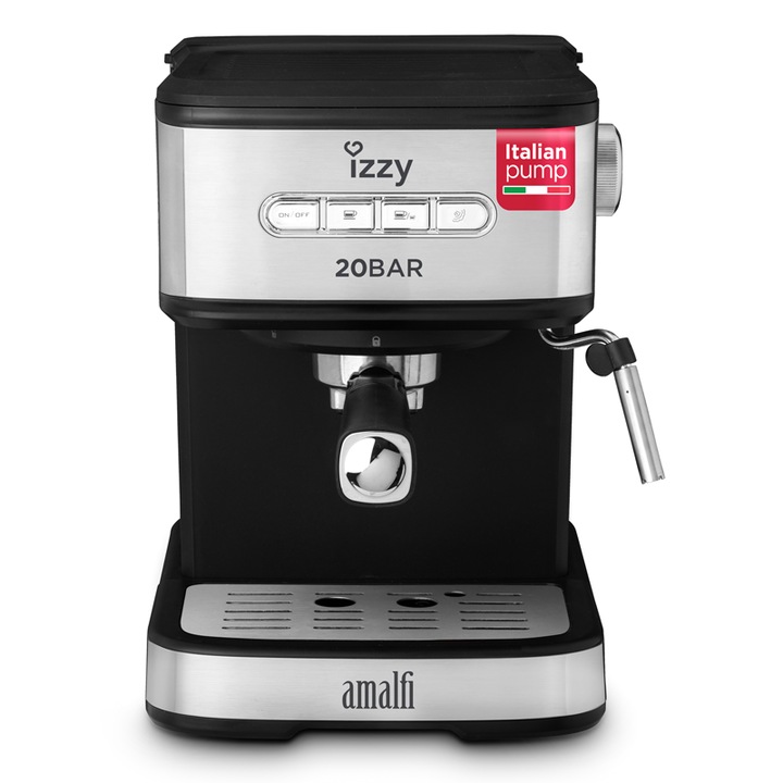 Espresso Machine, Izzy, Amalfi IZ-6004, Black Silver, 20 bar, 1000 W, 1.5 L