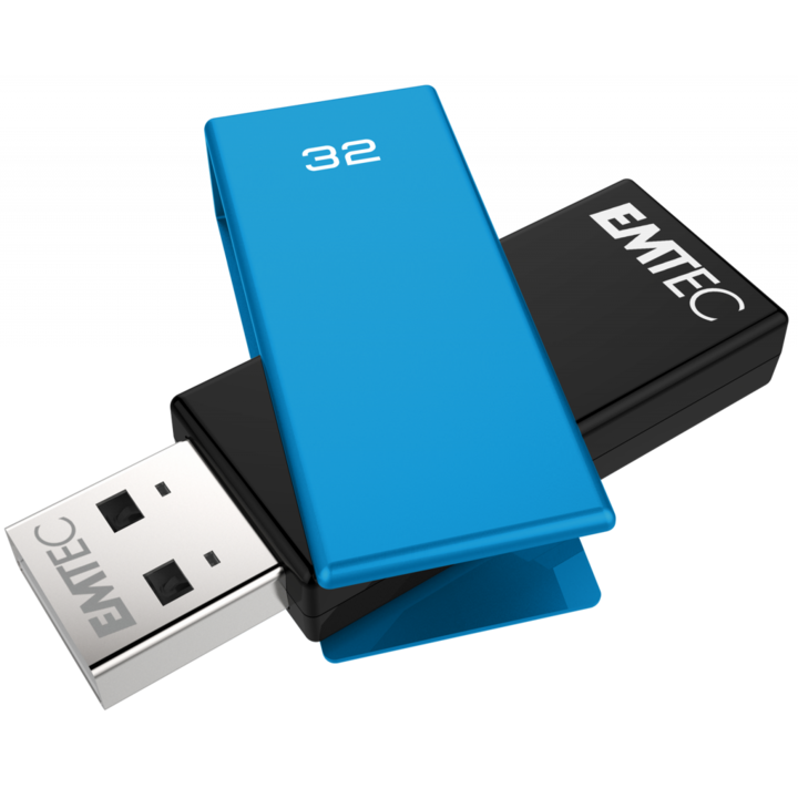 Флашка, EMTEC, C350 Brick, 32 GB, USB 2.0, синя