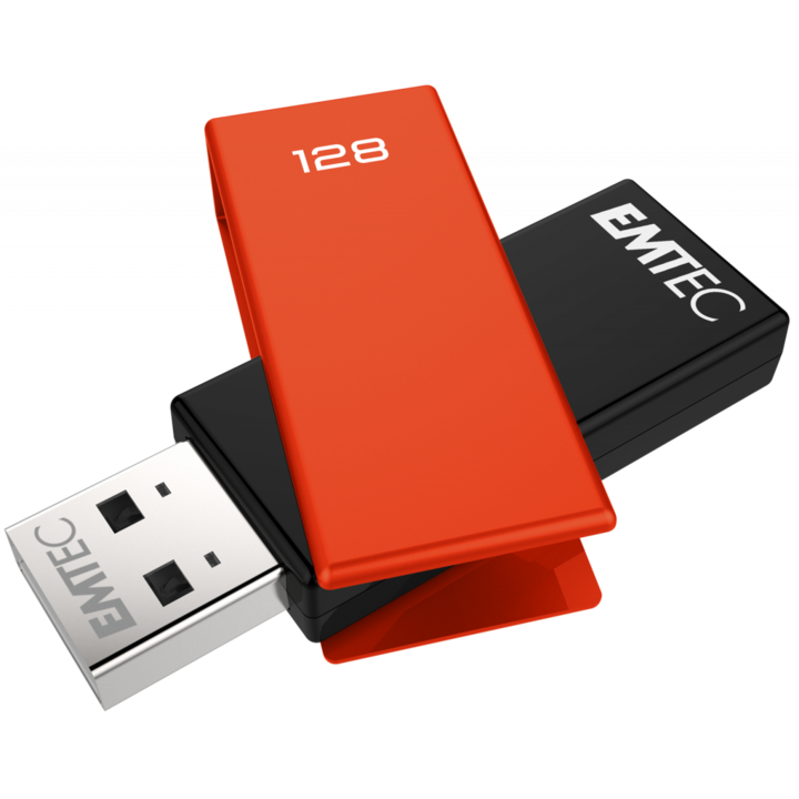 USB флашка, Emtec, C350 Brick, 128 GB, USB 2.0, Orange