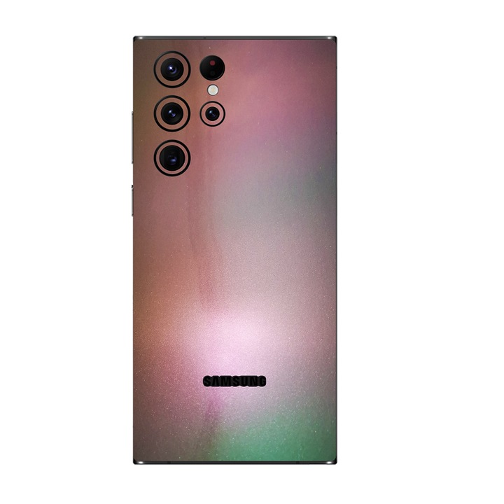 Folie Protectie iSkinz pentru Samsung Galaxy S22 Ultra 5G - Color Shift Pearl Simphony Simple Cut, Skin Adeziv, Cover pentru Carcasa Spate