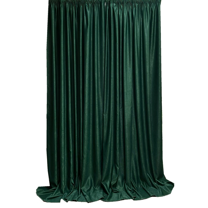 Set draperii semiopace, uni, culoare verde inchis, colectia 
