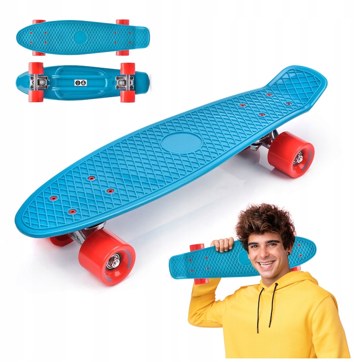 Skateboard Meteor Construit Din Materiale De Inalta Calitate Pentru Durabilitate Sporita. Platforma Antiderapanta Asigura Siguranta Maxima, Iar Truck-ul Din Aluminiu Intarit Rezista La Socuri. Rotile Mari Din PU Ofera O Plimbare Confortabila