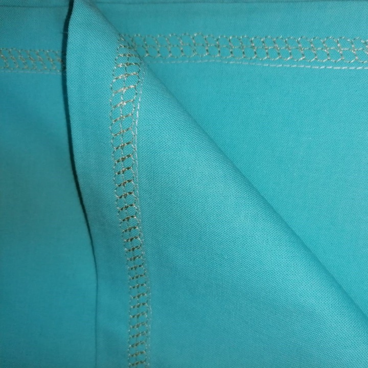 Cearsaf cu elastic, pat 180 x 200cm, Casa Bucuriei, model Iris, albastru azur, bumbac 100%