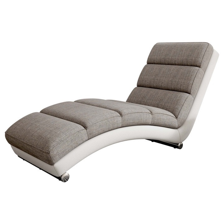 Fotoliu Laguna 60, MIRJAN24, alb / bej, 180x62x84 cm