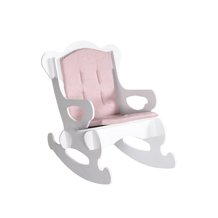 Kényelmes hintaszék Fehér/Rózsaszín 105x92x68 cm