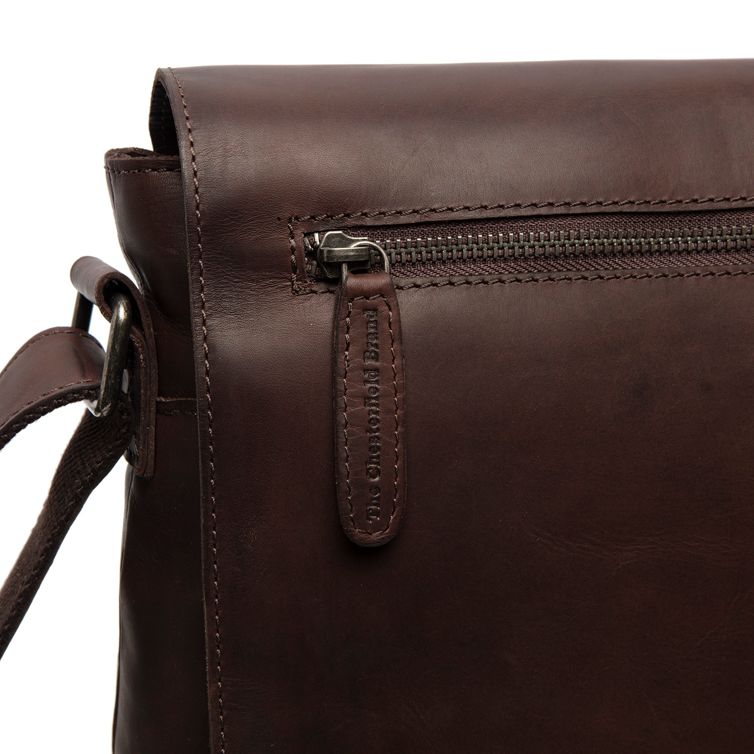 Geanta de laptop The Chesterfield Brand, din piele premium, Toledo, Maro inchis