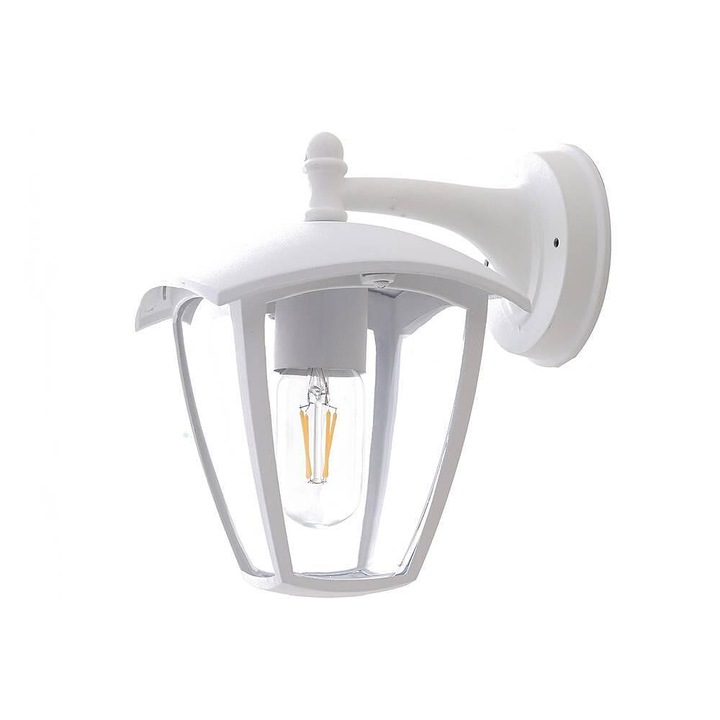 Градинска лампа за стена Optonica, LED, Алуминий, Надолу, Бял мат, 1хЕ27, 230 V