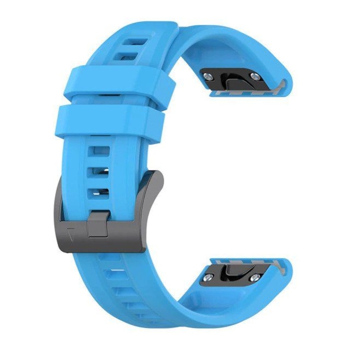 Силиконова каишка Smart Pulse за Garmin Fenix 7 X / 6Х/ 6Х Sapphire/6X Pro Solar GPS Watch 26mm QuickFit, Светло синя