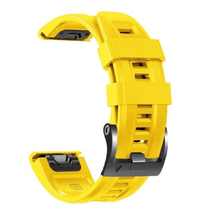 Силиконова каишка Smart Pulse за Garmin Fenix 7 X / 6Х/ 6Х Sapphire/6X Pro Solar GPS Watch 26mm QuickFit, Жълта